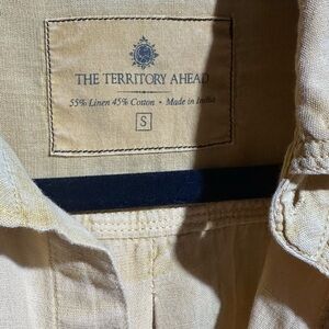 The Territory Ahead Beige Linen-Cotton Blend Shirt